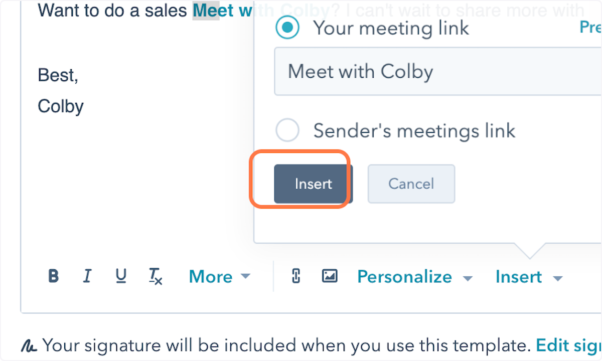 add meeting link
