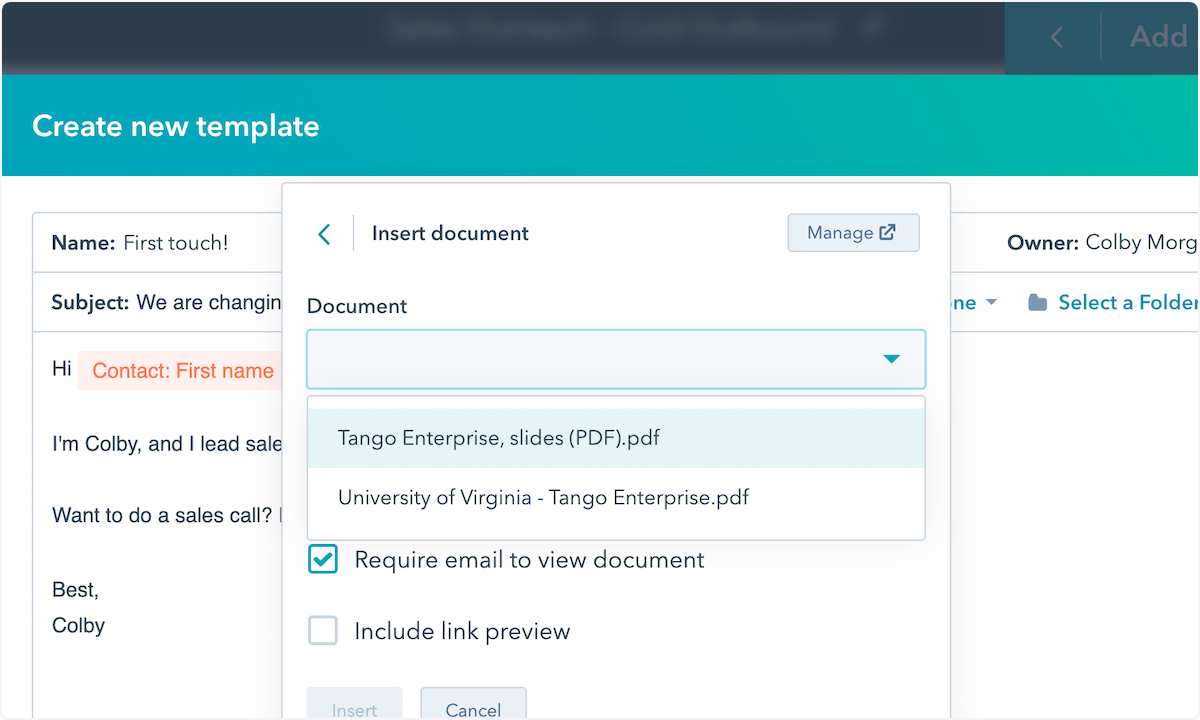 Insert a document