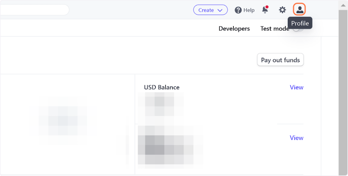 Click on Profile to get the dropdown menu