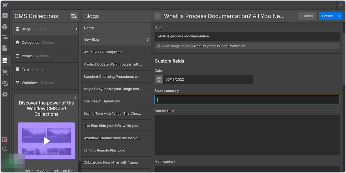 Enter Short Summary - this shows up on the card preview in the Blog homepage
