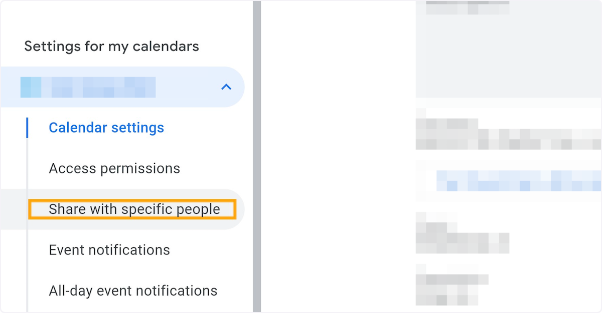 Select "Share with specific people"