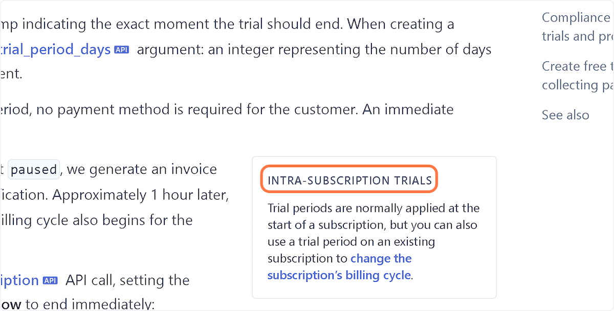 Stripe refers to this in other docs as INTRA-SUBSCRIPTION TRIALS