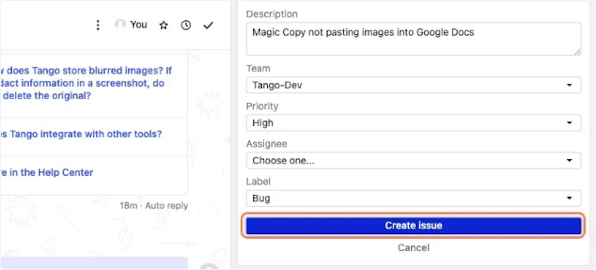 Click on Create issue