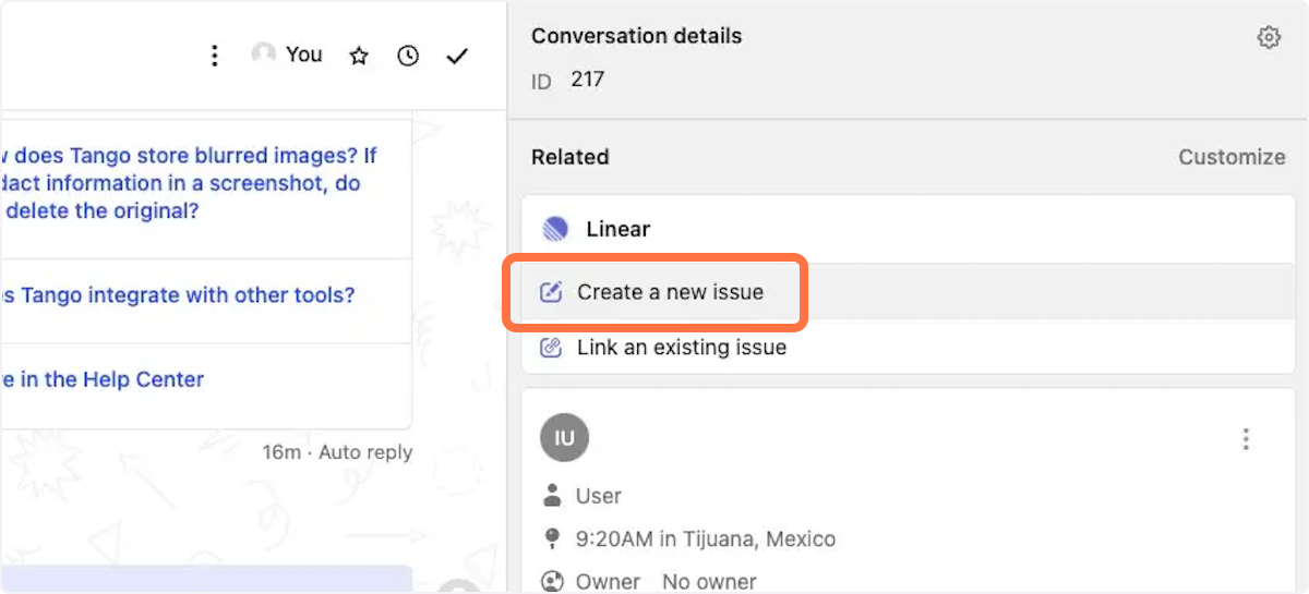 Click on Create a new issue