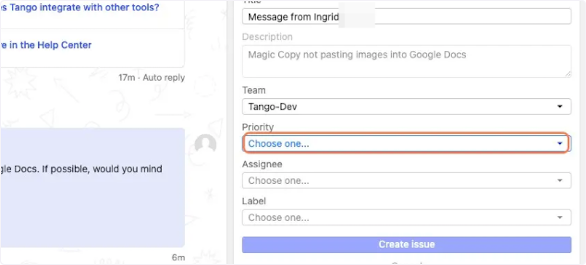 Select the priority so engineers can know how to prioritize