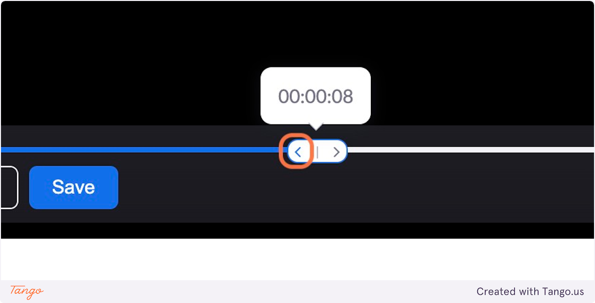 Click the arrow to change the start / end time of the recording