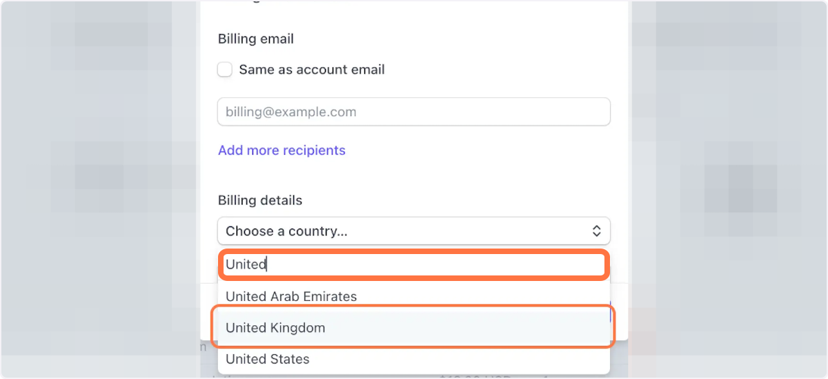 In order to get the billing address fields to show up, you must select a country