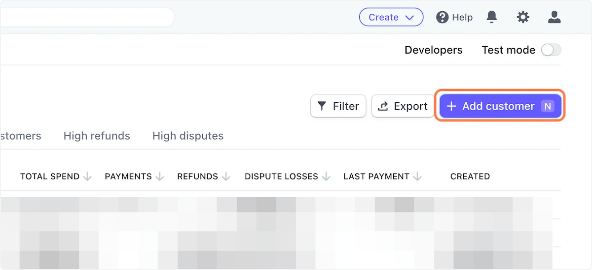 Click on Add customer