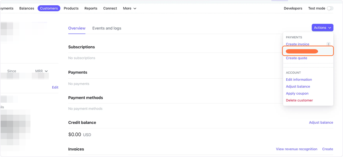 Select "Create subscription"