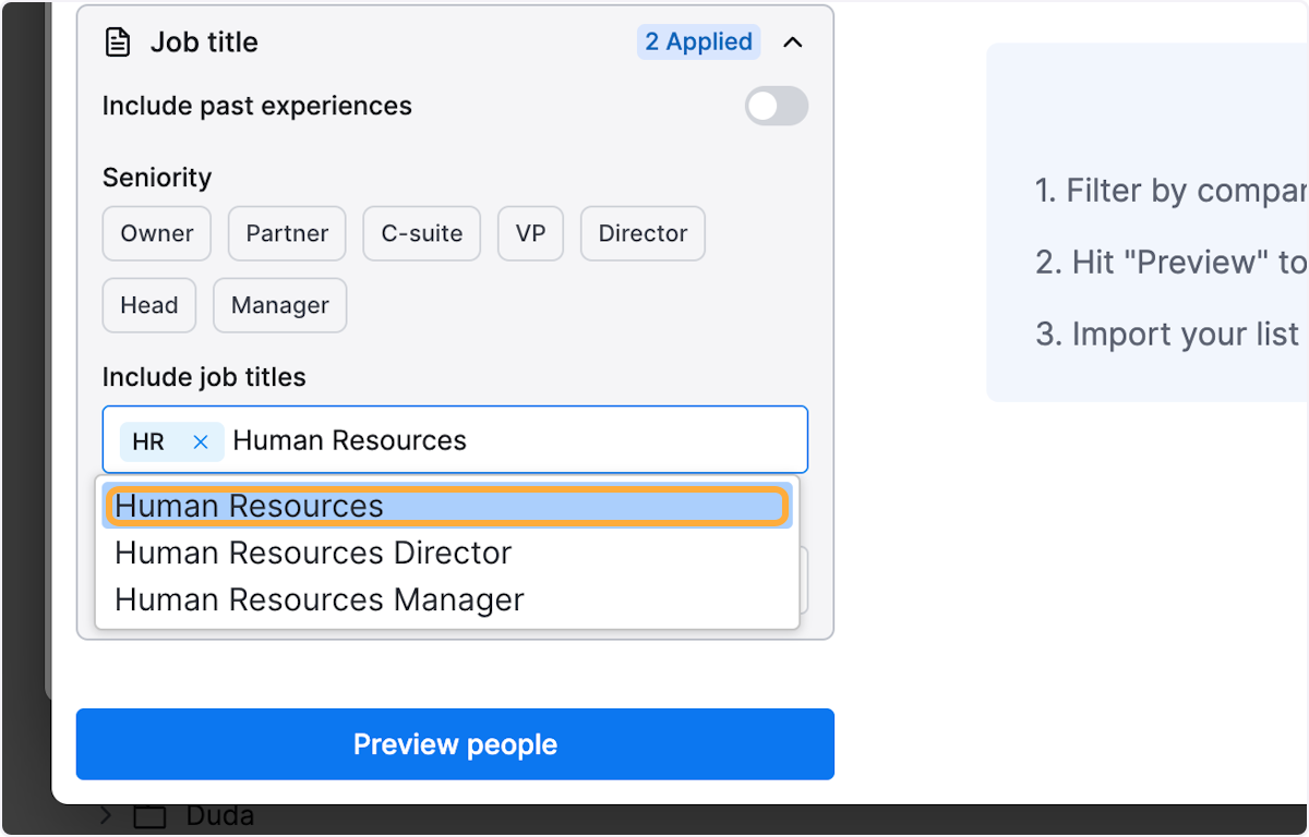 Click on Human Resources to select it.