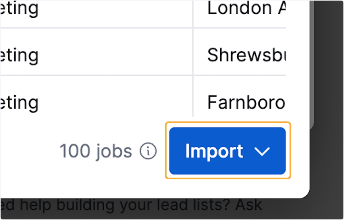 Click on Import