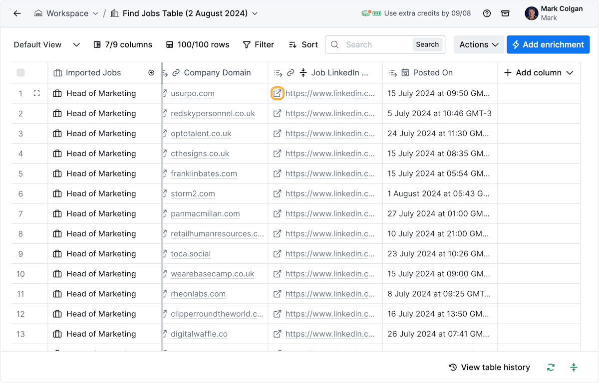 Now you can see all of the open roles which match your filters here.