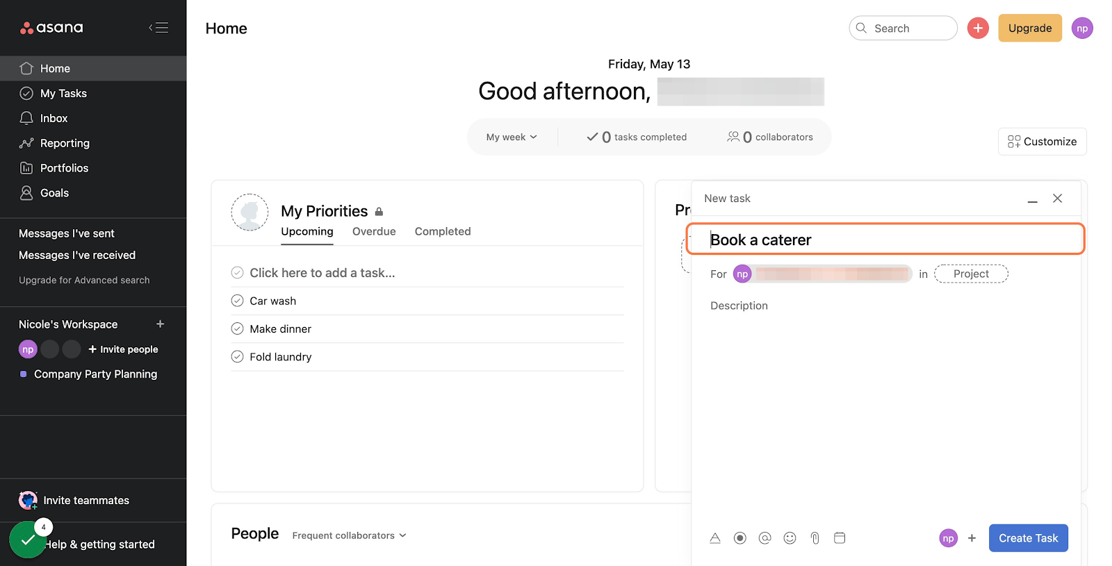 Create a name for your task