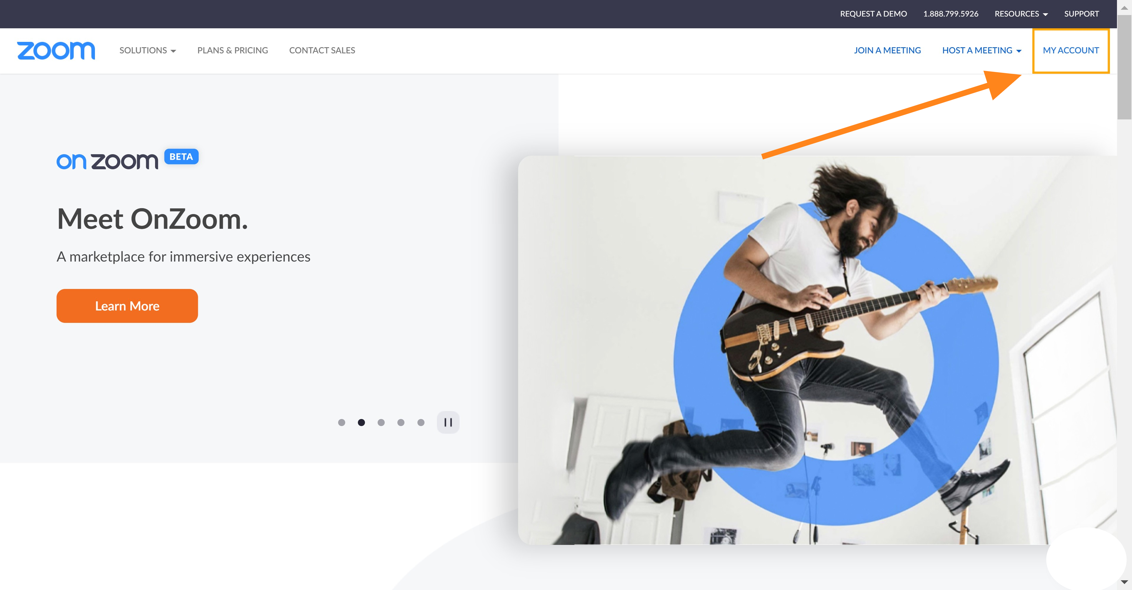 Click on MY ACCOUNT