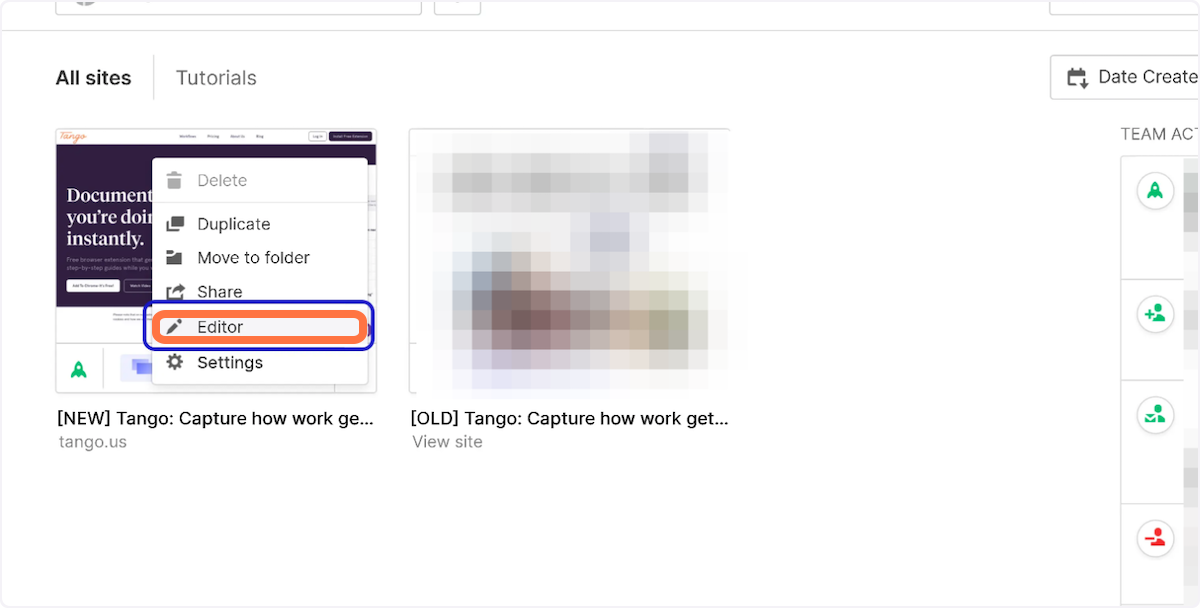Click on Editor
