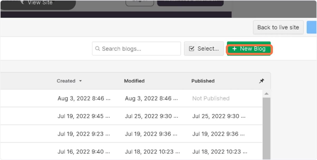 The interface is intuitive. Click on New Blog