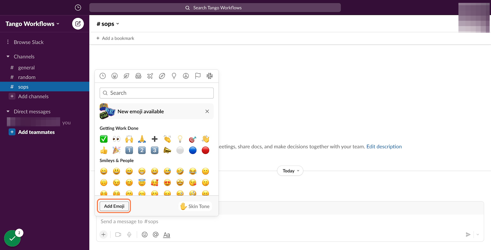 Click "Add Emoji"