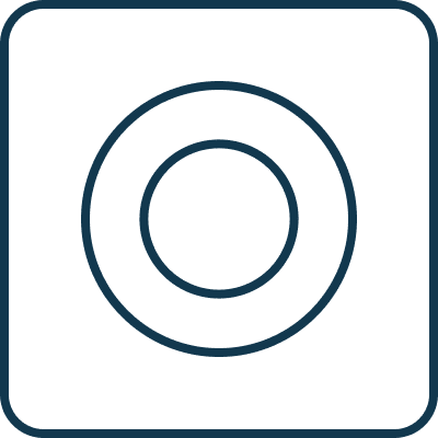 Disco line icon inside a square