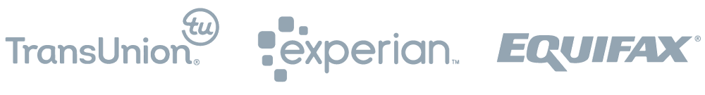 Transunion, Experian, and Equifax logos
