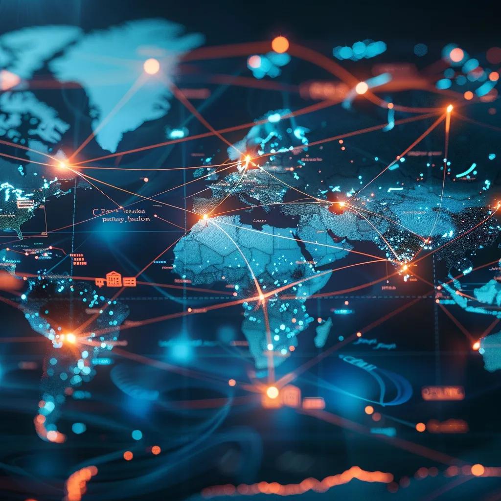 World map with digital connections illustrating global talent access through offshore virtual assistant pods