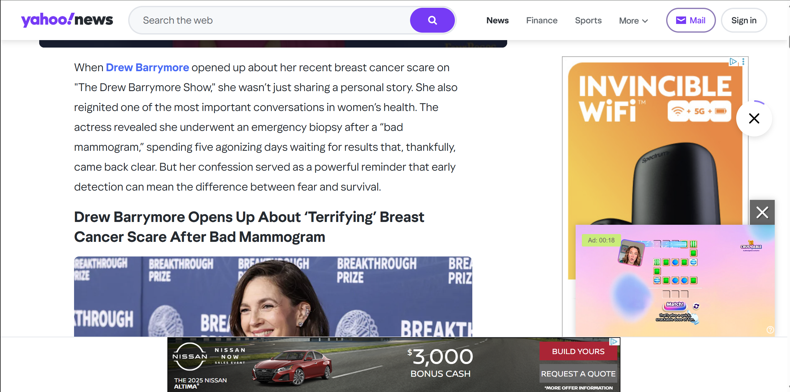 Yahoo News placement