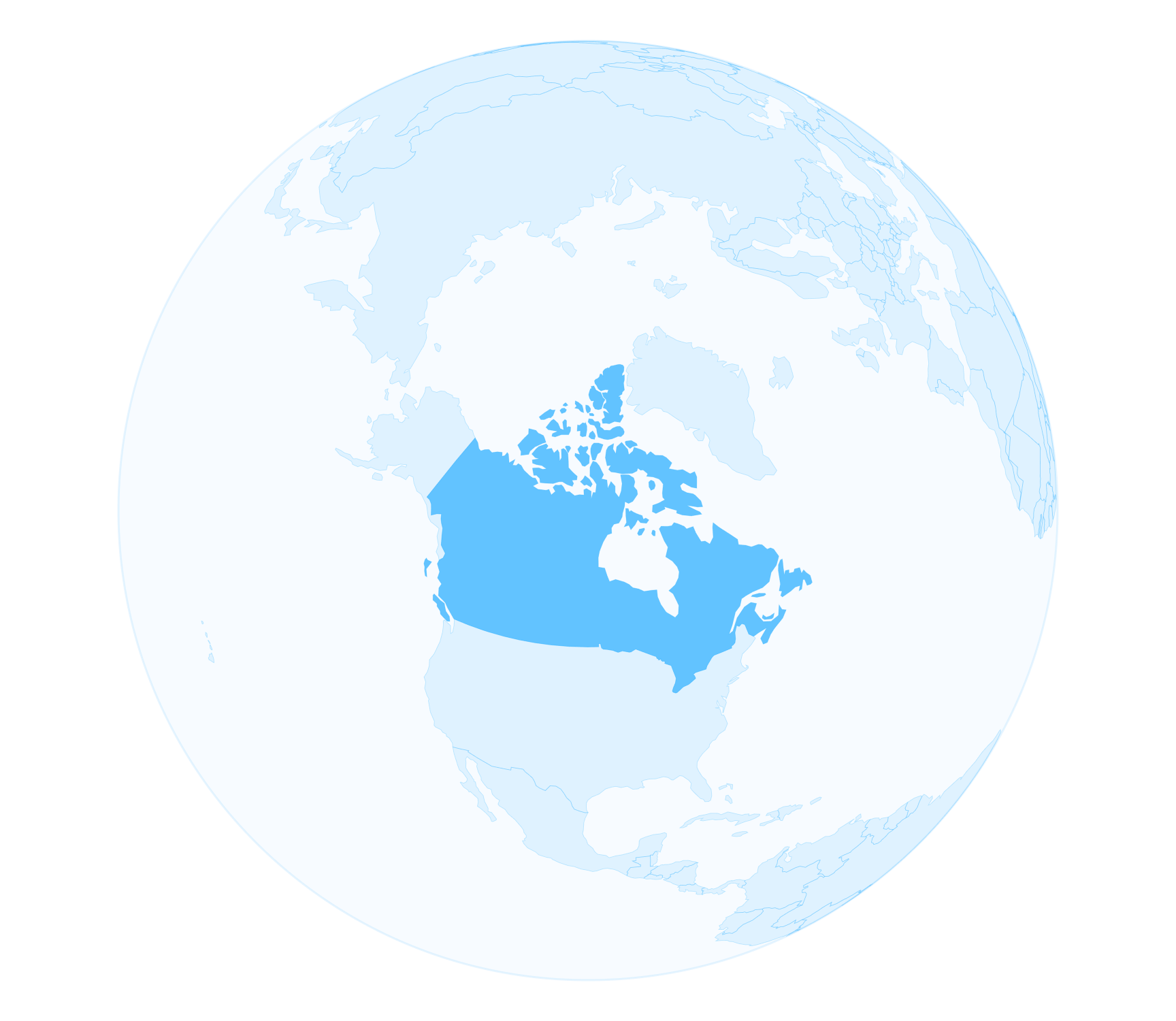 Globe highlighting Canada