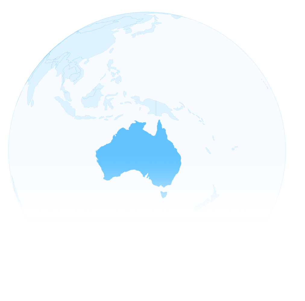 Globe highlighting Australia