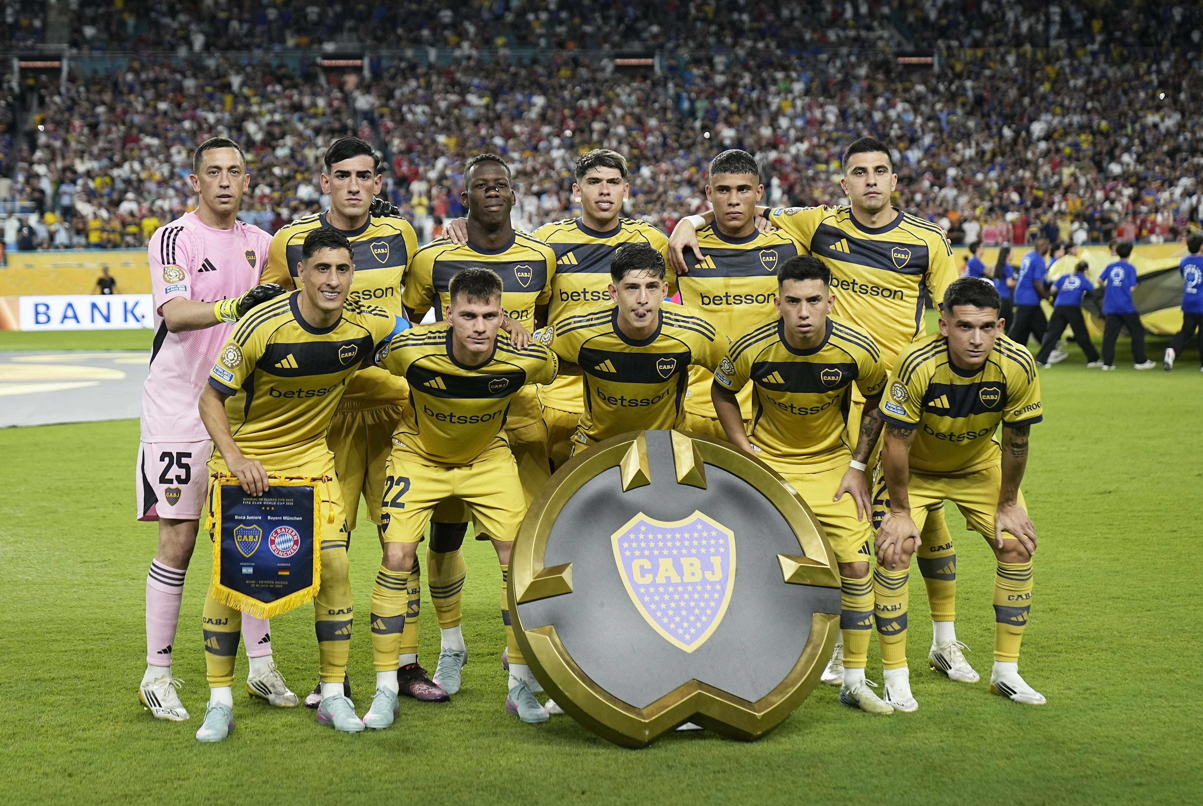 Boca Juniors team before the match against Bayern Munich