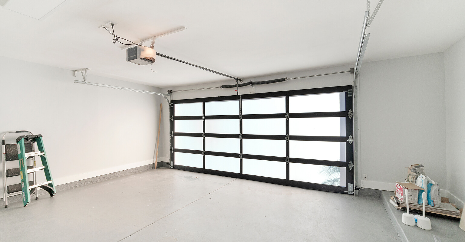 A garage door repaired by a Hayden Doors technician.