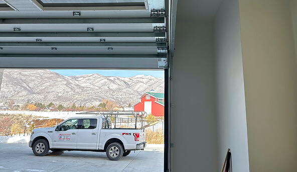 A properly repaired and functional garage door.