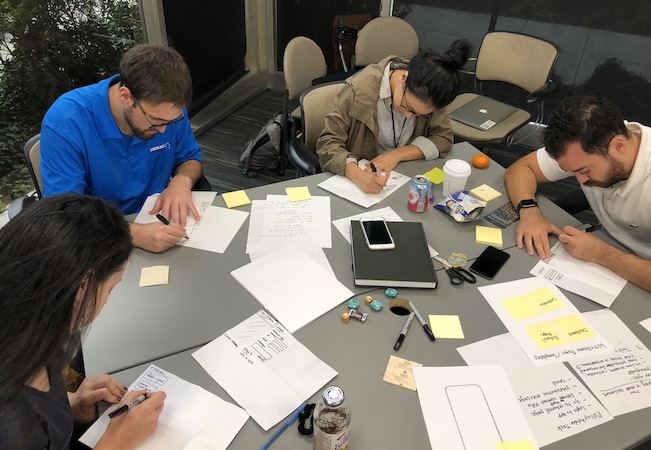 Scientist working with scientific research software