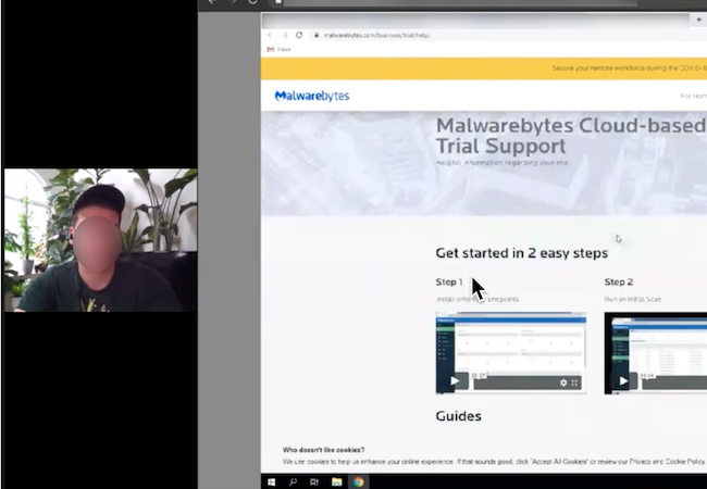 Scientist working with scientific research software
