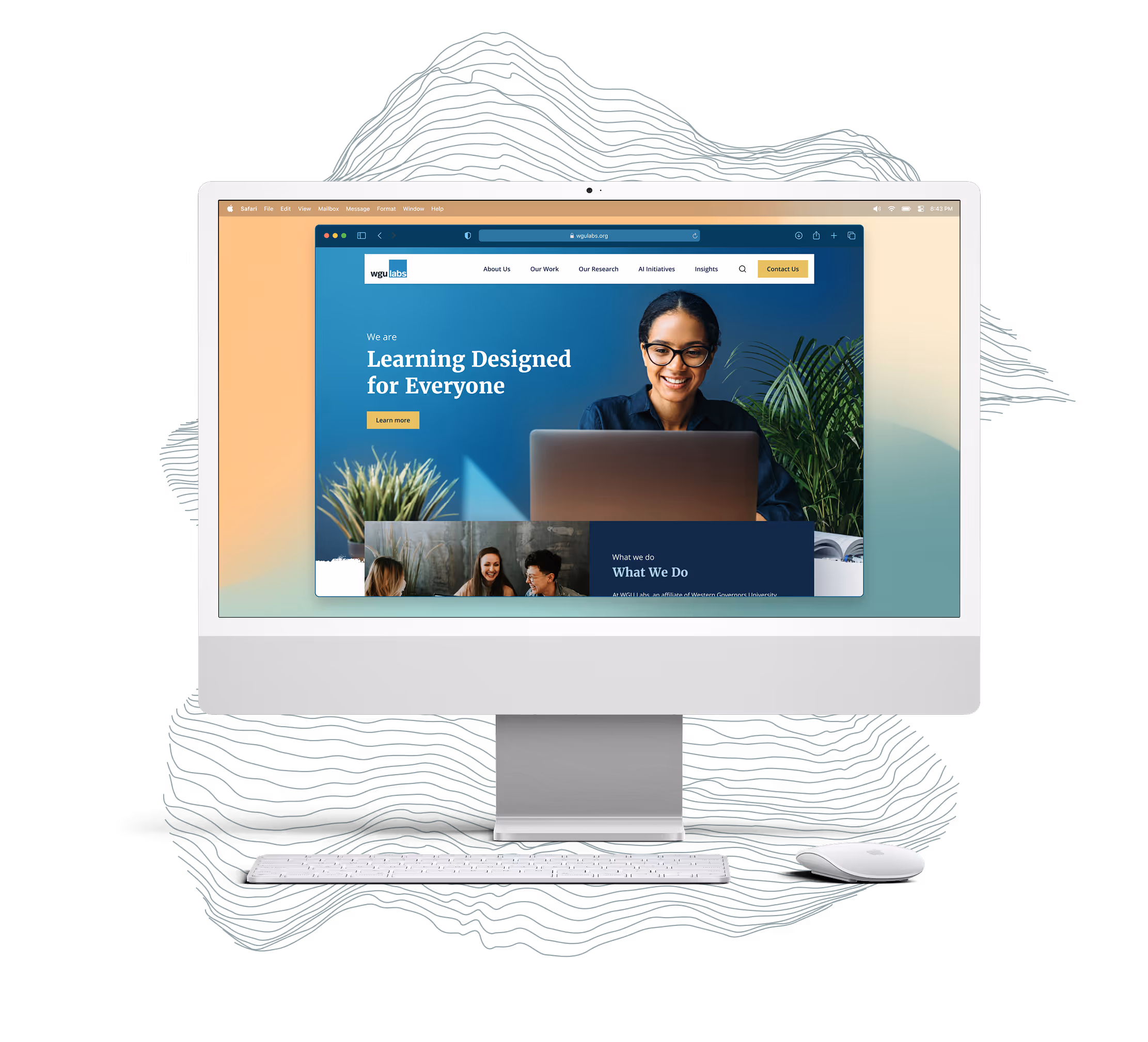 A desktop shows the WGU Labs homepage