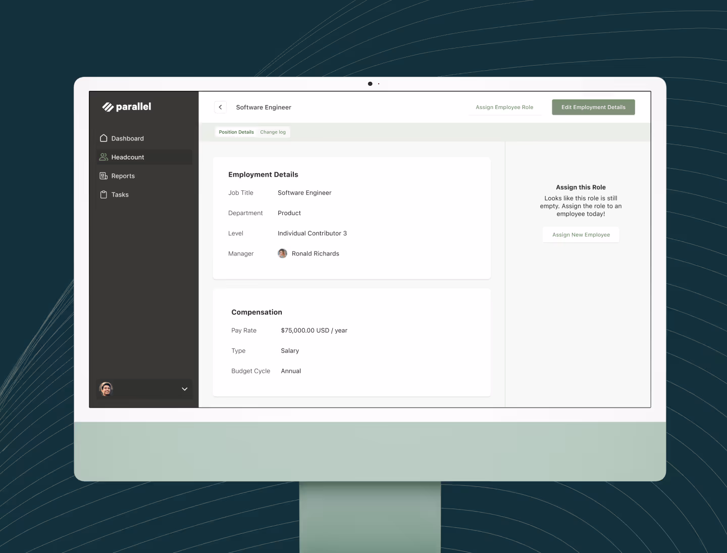 A page for a software engineer role covers employment details and compensation