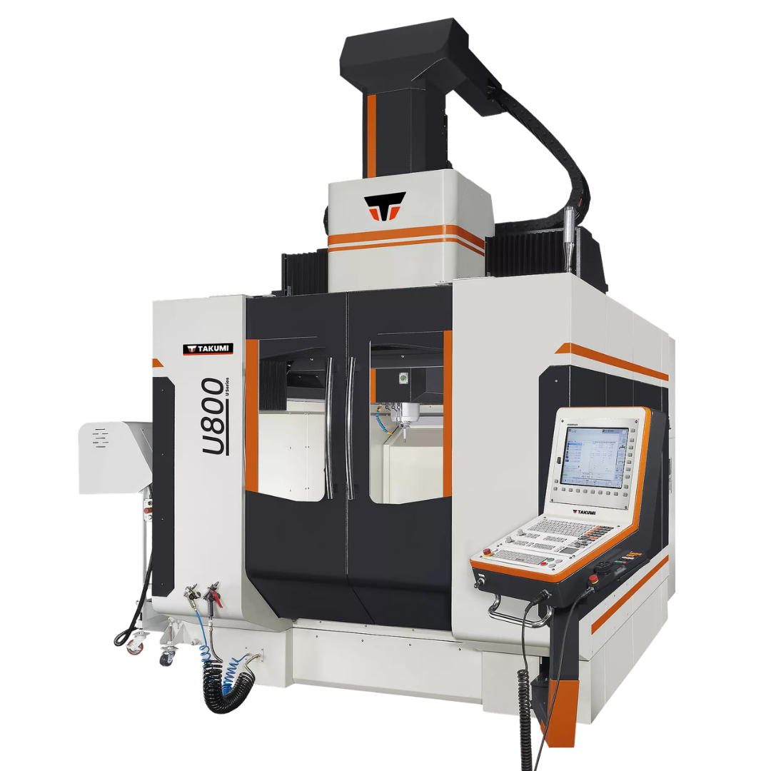 Takumi U800 vertical CNC machining center with control panel on the right side.