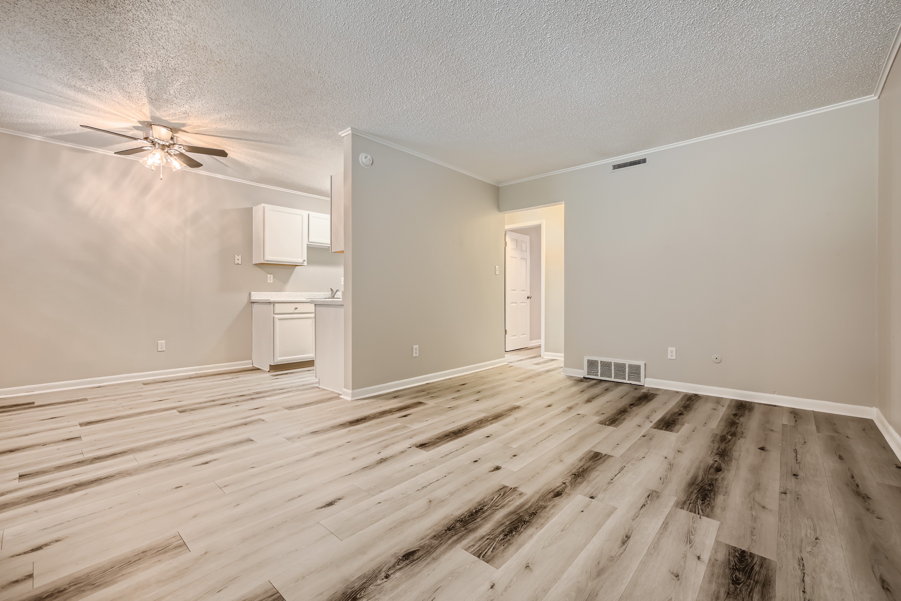 living room and dining room
