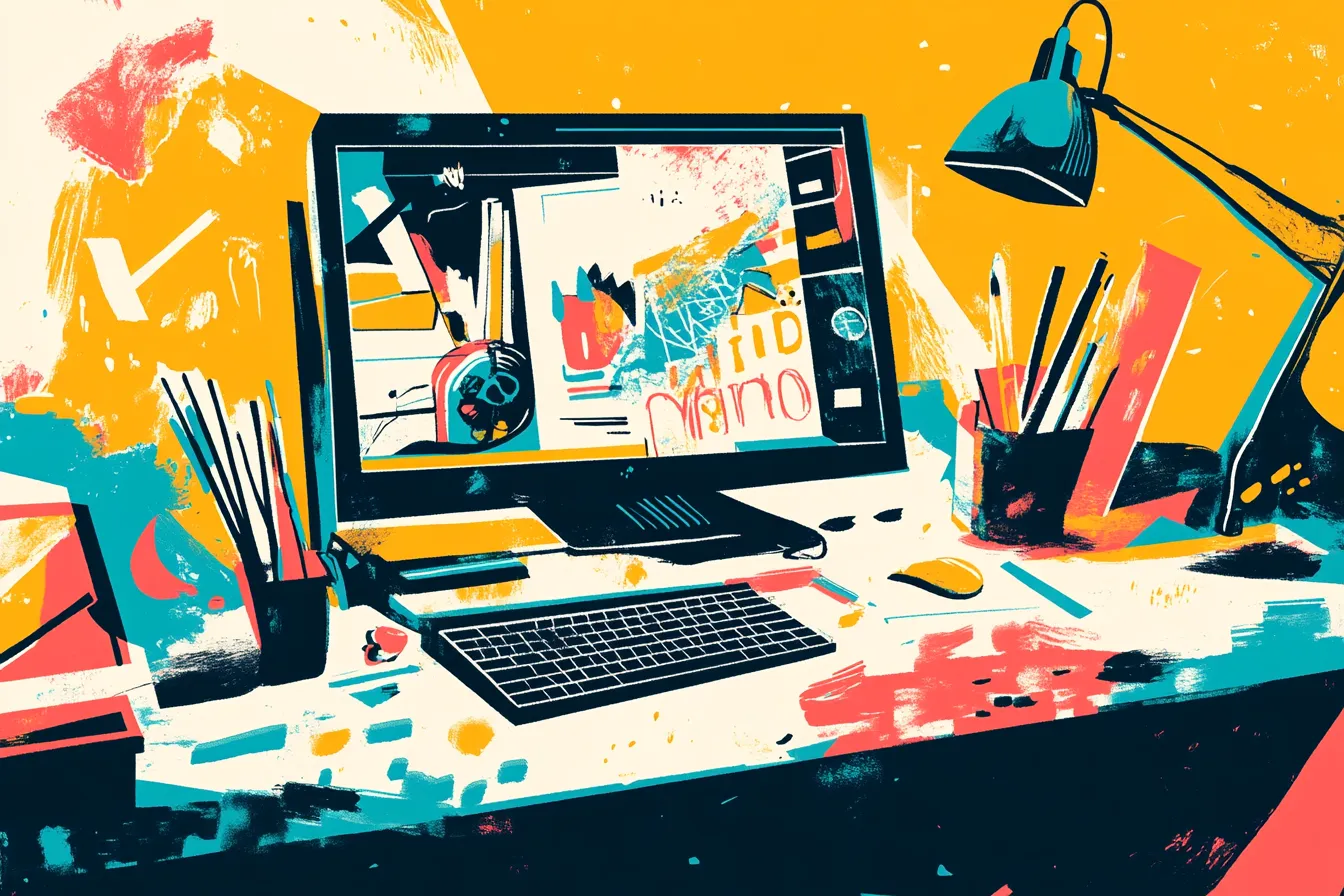 Website design layout being developed on a laptop