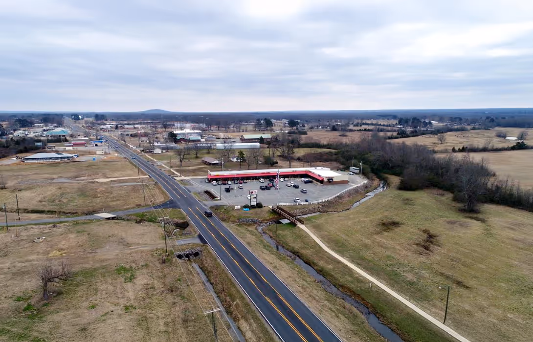A fly over photo of Vilonia, Arkansas.