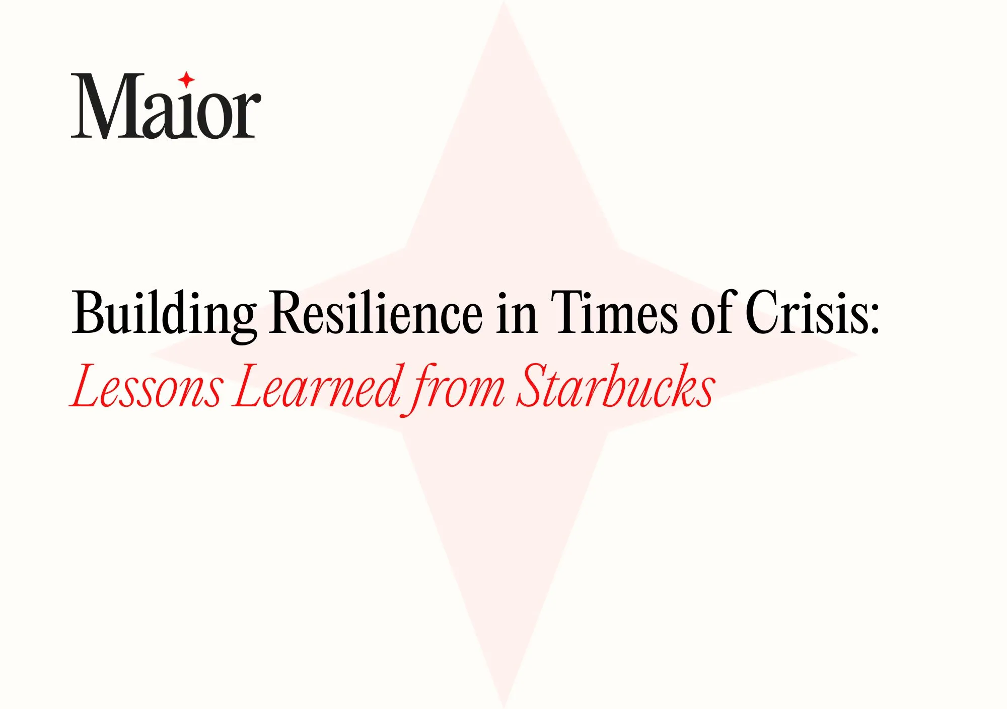 Building Resilience in Times of Crisis