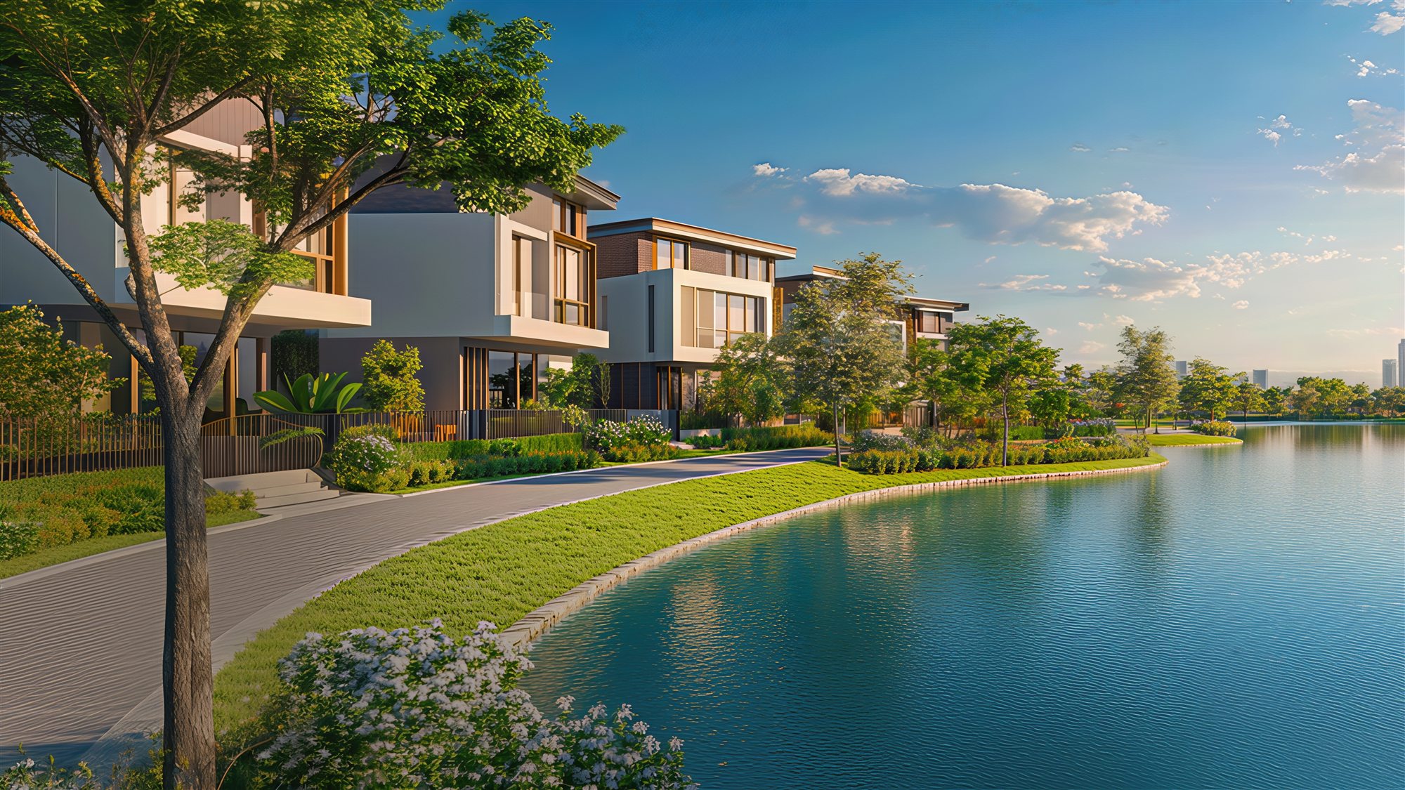 Green waterfront residential community