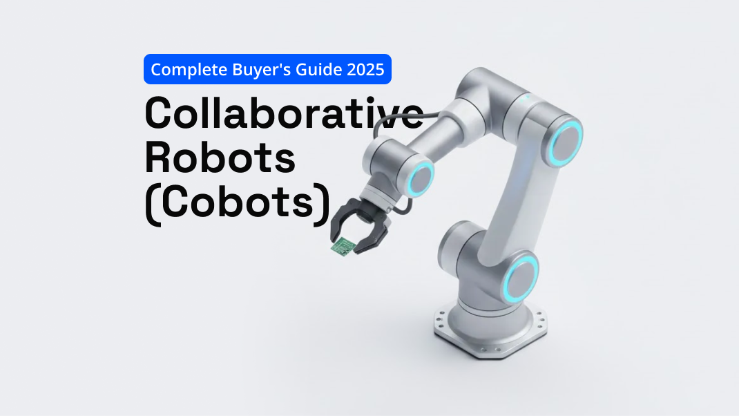 Collaborative robots (cobots) work safely with humans without cages. Complete buyer's guide: types, costs, and ROI.