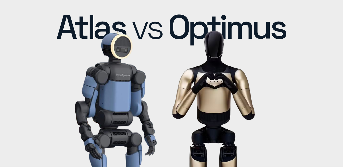 Tesla Optimus vs Boston Dynamics Atlas 2026: deployment status, production timelines, AI approach, and which is further along.