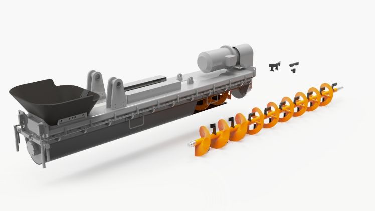 Cement dosing system with 3 m3 tank, screw dispenser, and butterfly valve for precise cement control