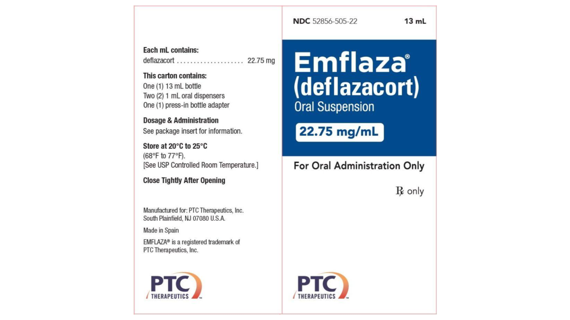 EMFLAZA (deflazacort) Suspensión oral