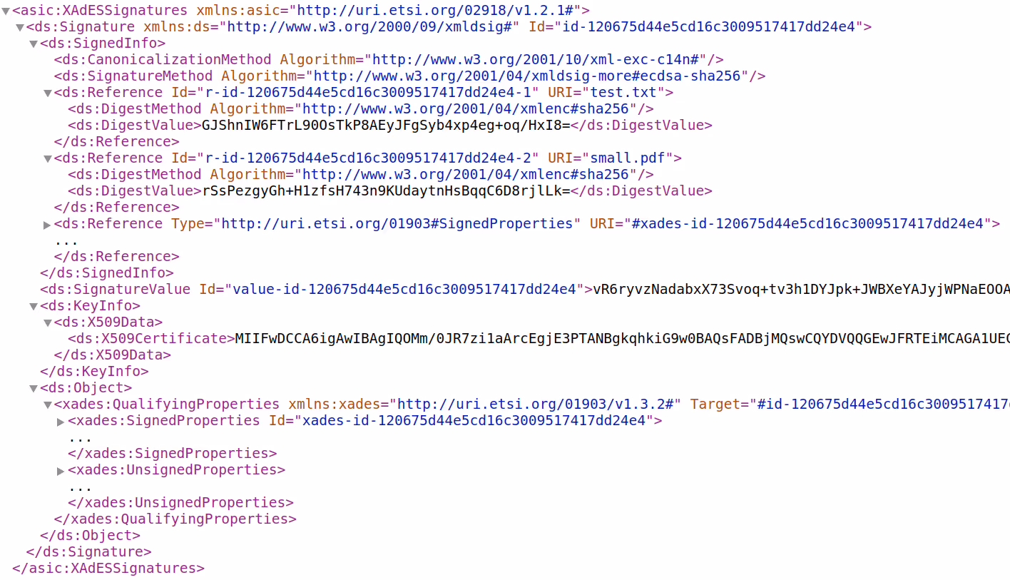 Convierte XAdES en contenedor ASIC-E