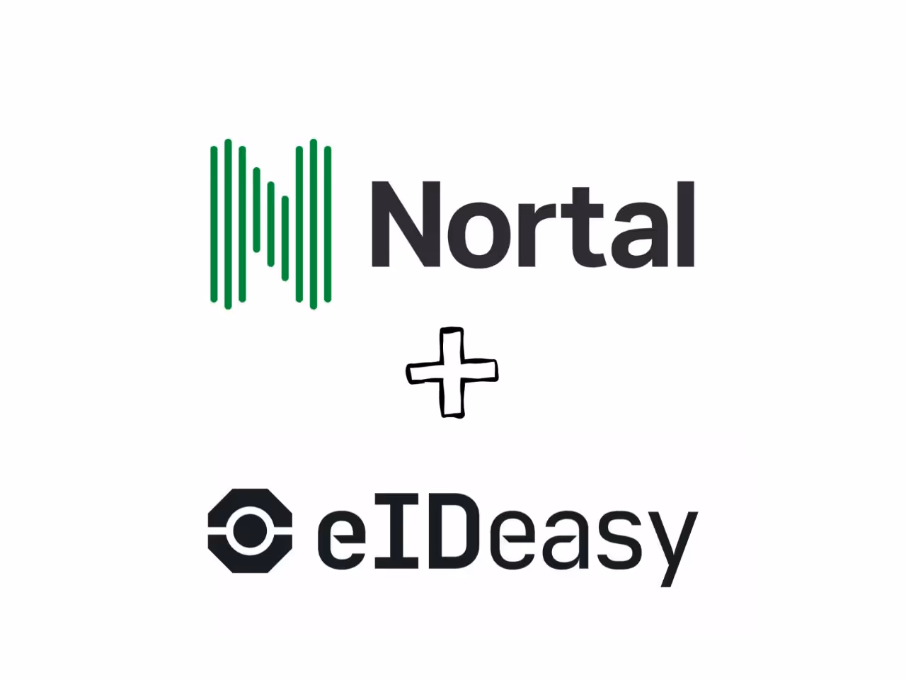 Nortal and Eideasy logos on a white background, showcasing digital identity and authentication solutions