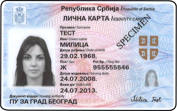 Carné de identidad serbio