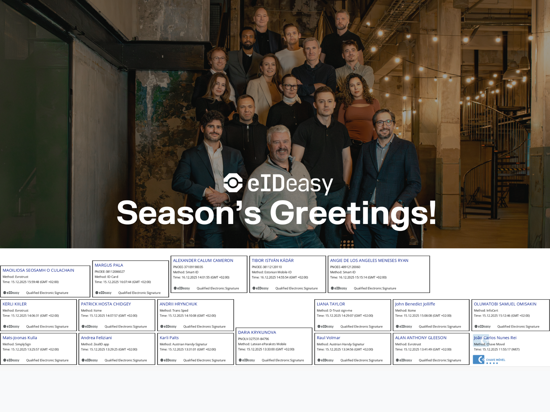eID Easy Holiday Card Signed with 11 identity providers