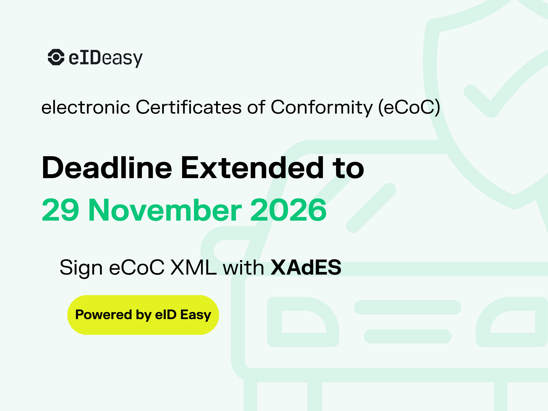 eCOC Deadline November eID Easy XAdES 