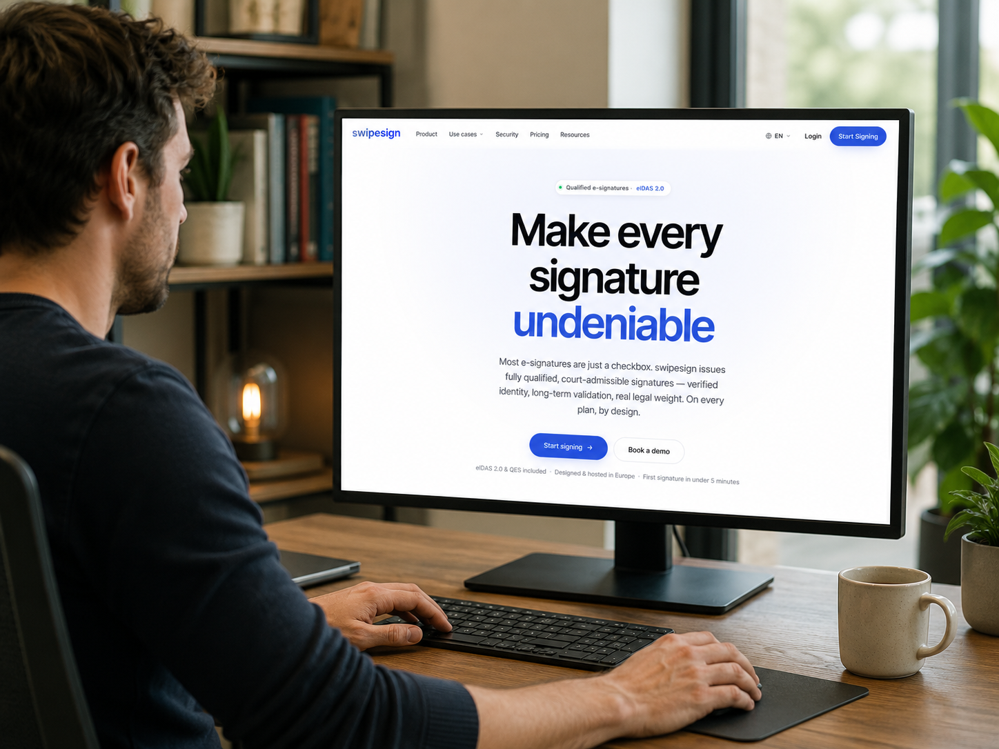 User using WhiteDoc platform for qualified electronic signatures